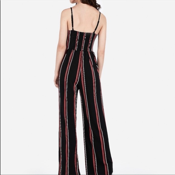 Express Striped V Wire Cami Jumpsuit Romper - Picture 3 of 6